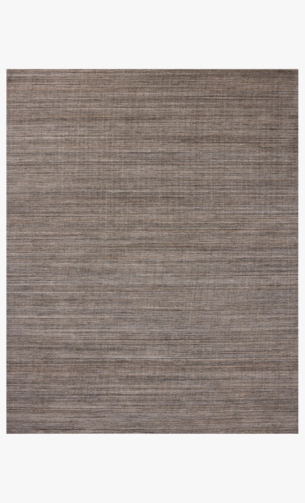 The Color Block Rug (8'-6" x 11'-6") features a flat-woven, rectangular design with soft polyester pile and subtle horizontal brown and beige stripes, offering a modern look for your space.