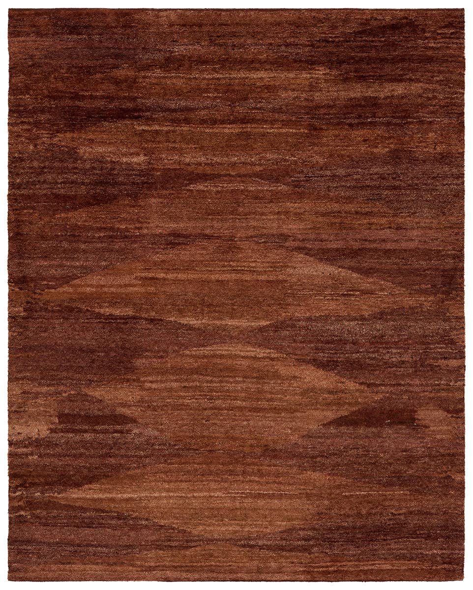 A close-up of the Red Monochrome Diamond Wool Rug in 6x9, perfect as an area rug for cozy spaces.