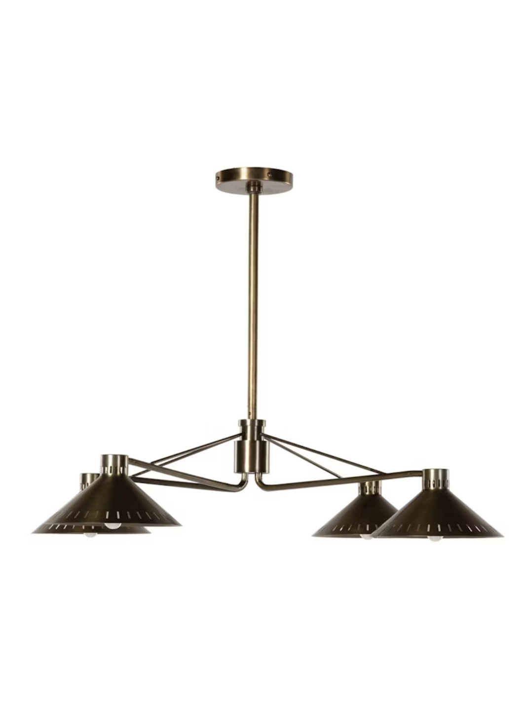 4-Arm Antique Brass Chandelier