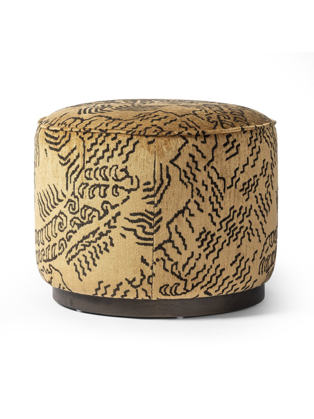 Abstract Print Velvet Ottoman