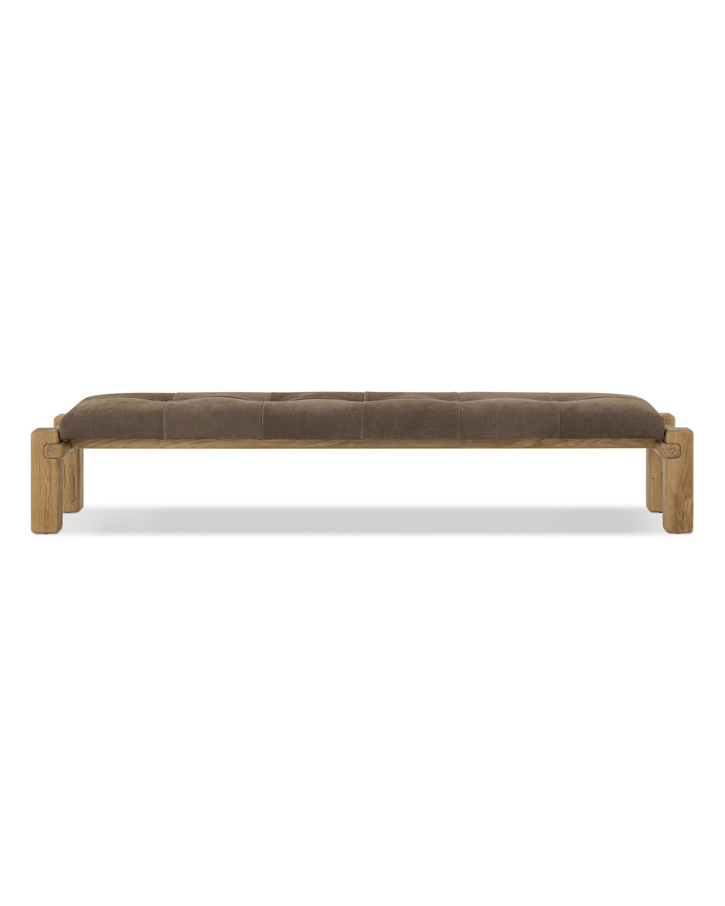 Nubuck Long Leather Bench