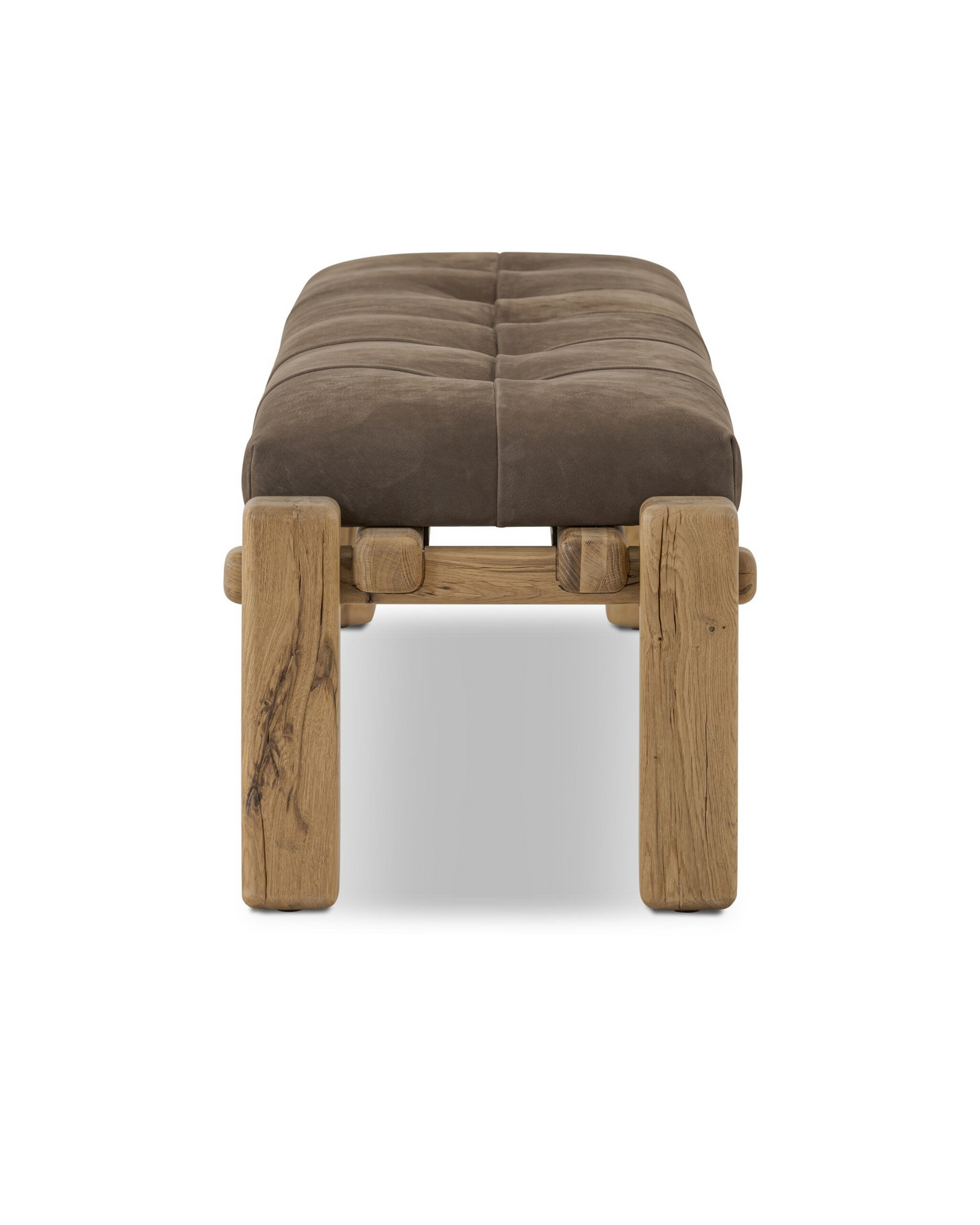 Nubuck Long Leather Bench