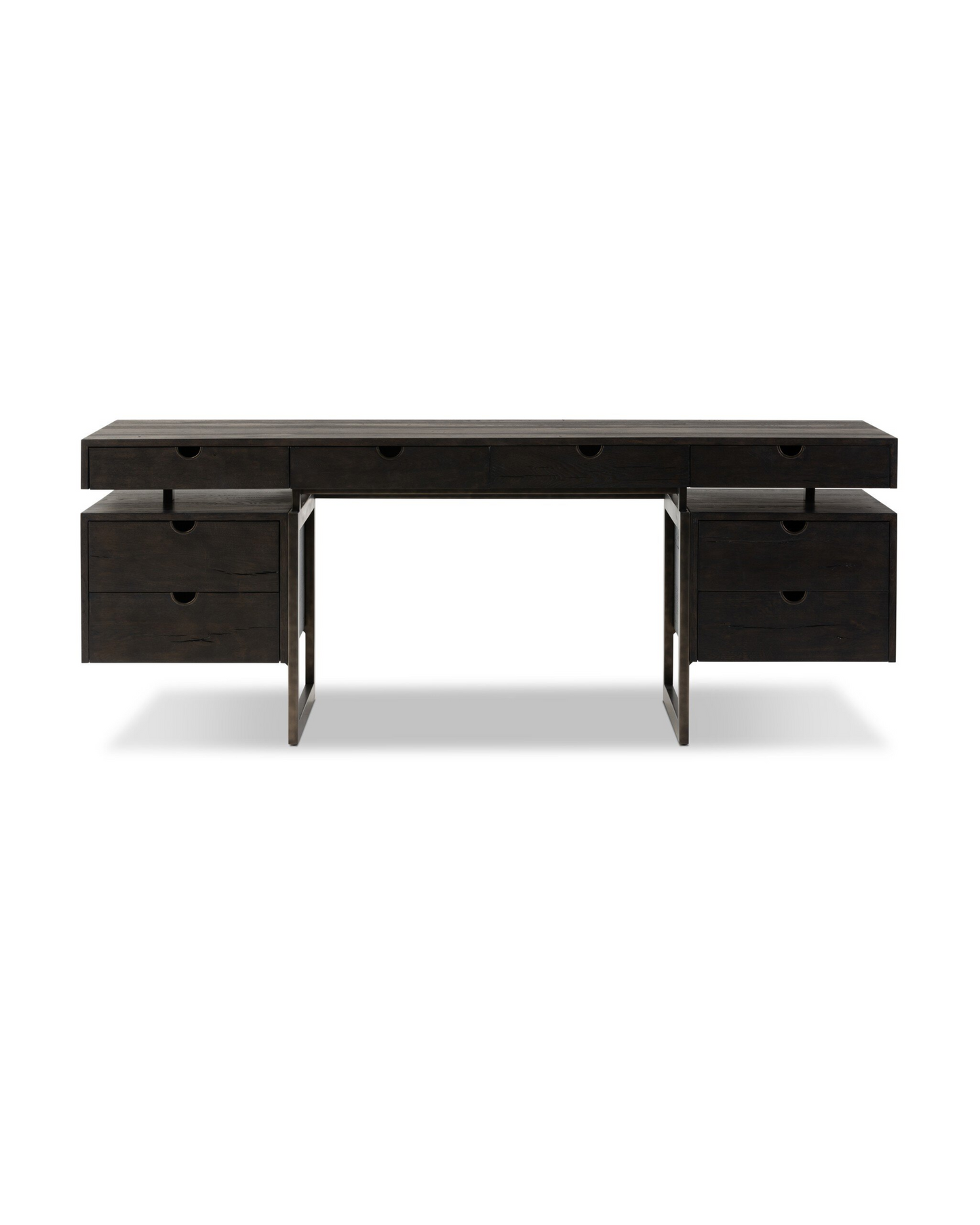 Modern Floating Executive Desk - Dark Espresso
