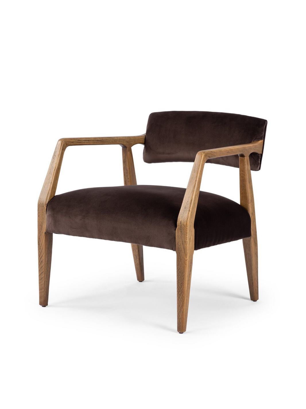 Angular Velvet Lounge Chair
