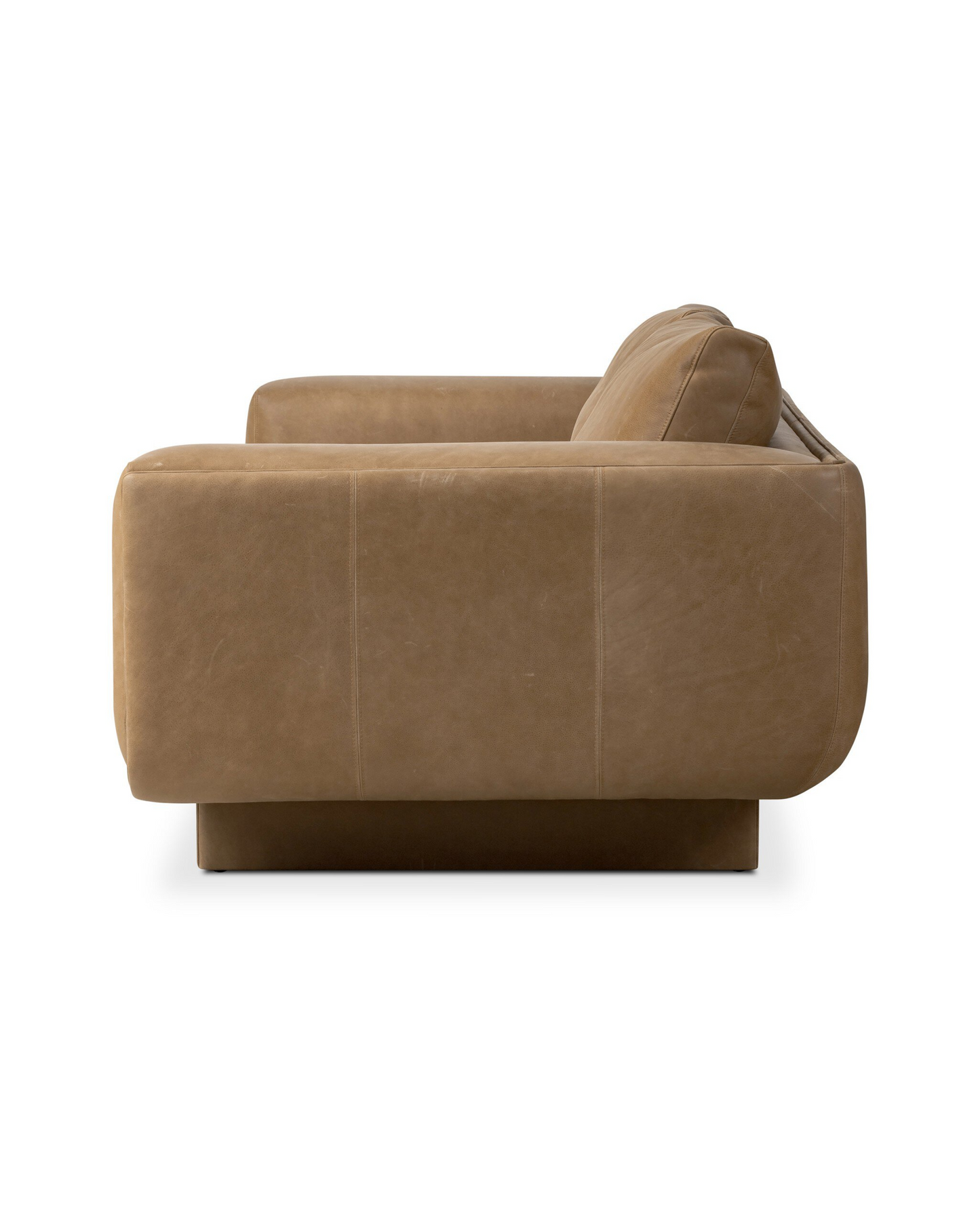96" Leather Box Arm Sofa