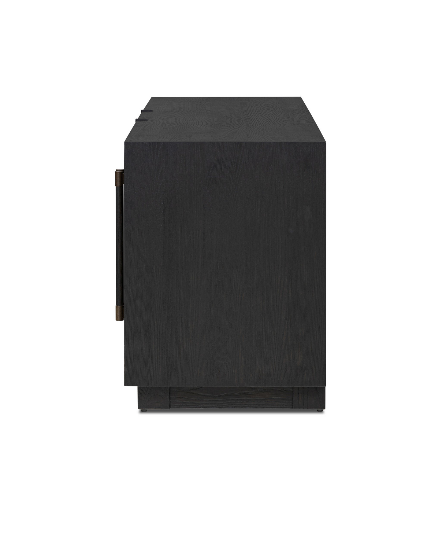 Modern Black Ash & Brass Bar Media Console