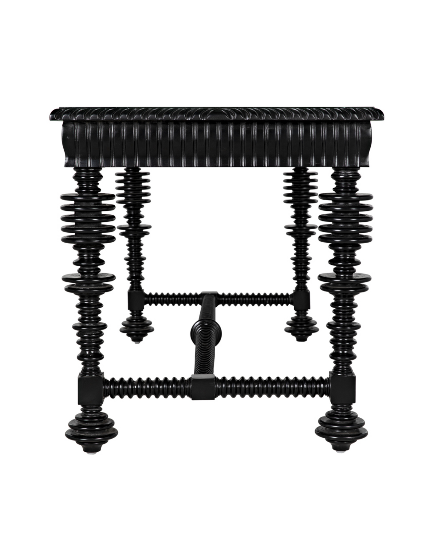 Small Carved Mahogany Spindle Desk