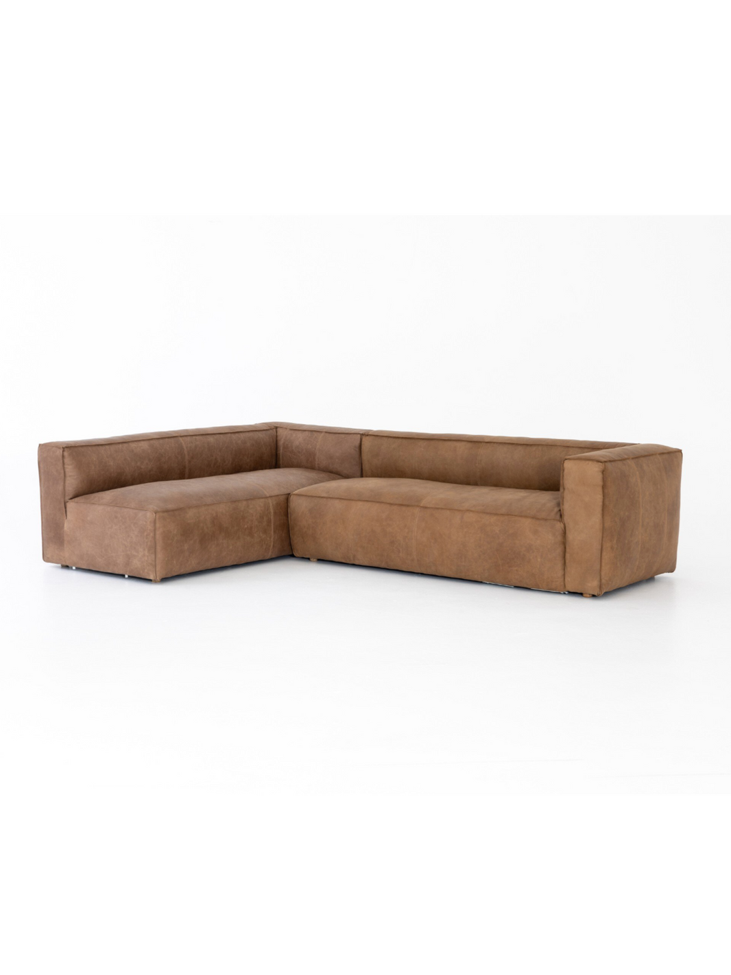 Square Frame Leather Sectional