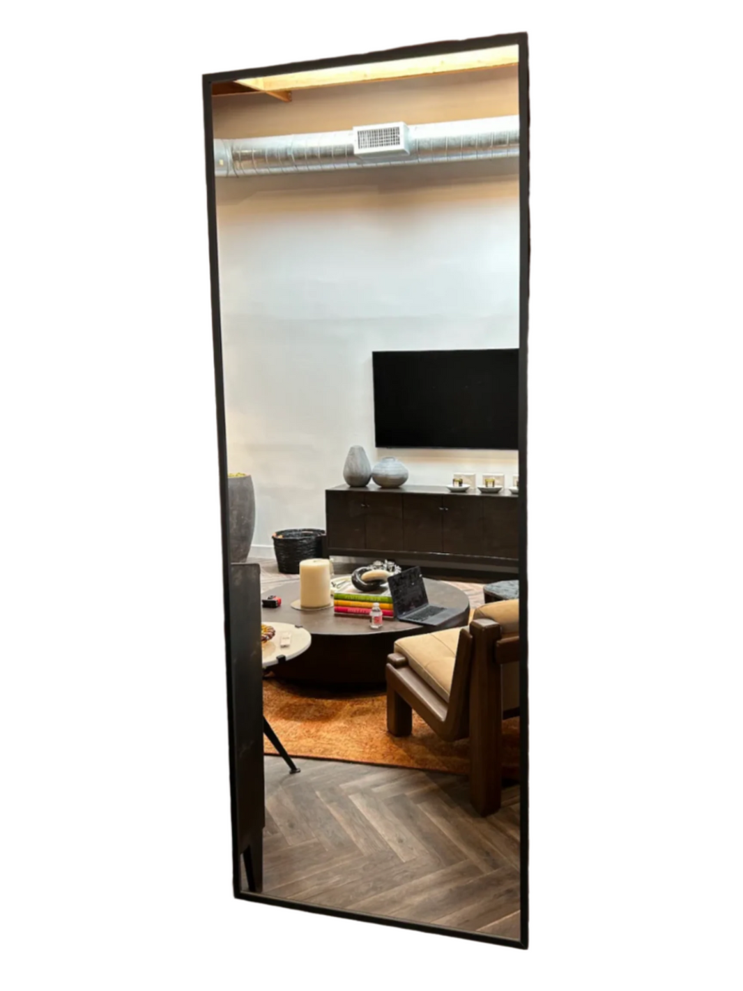 Modern Metal Frame Leaner Mirror