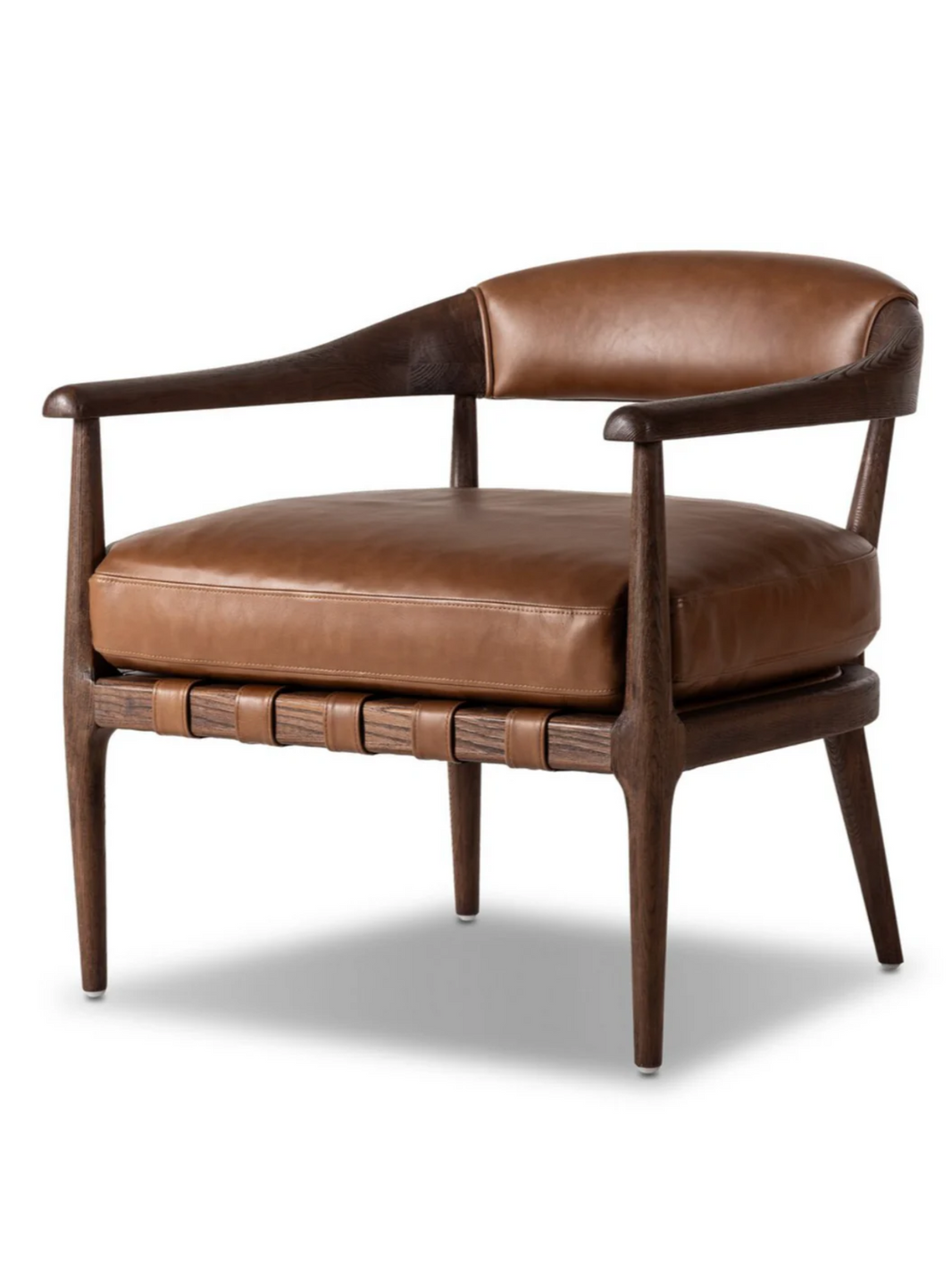 Leather Strap Detail Lounge Chair