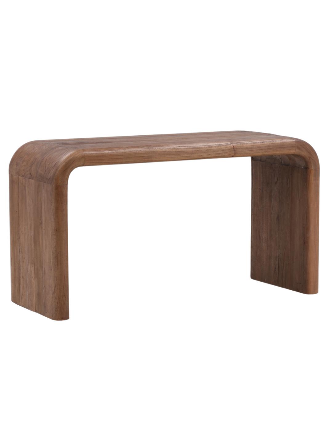 Curved Brown Wood Desk