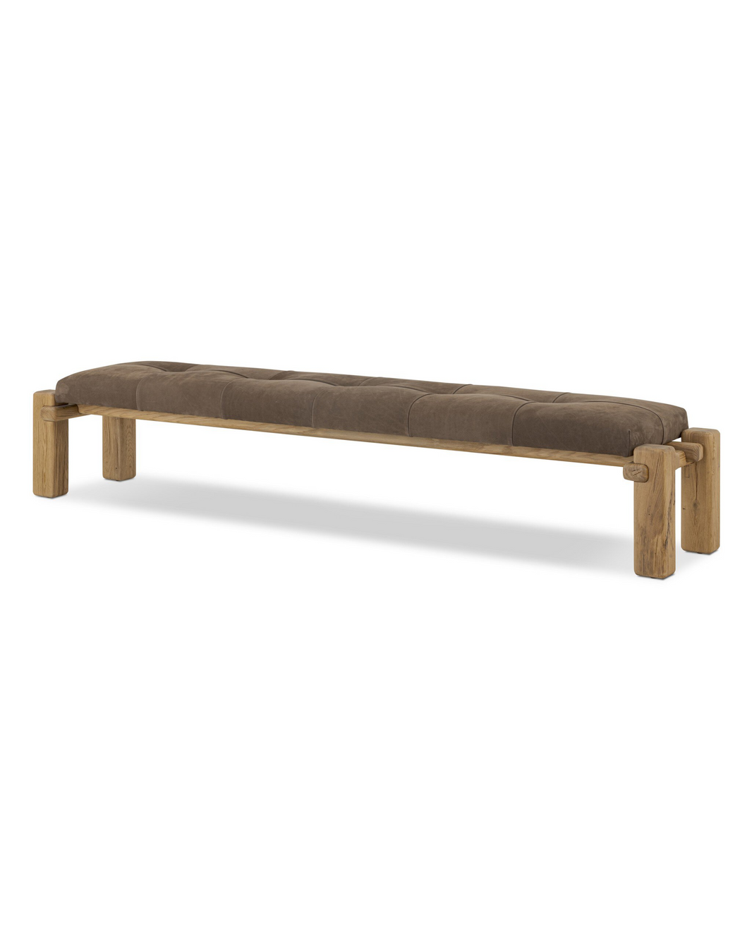 Nubuck Long Leather Bench