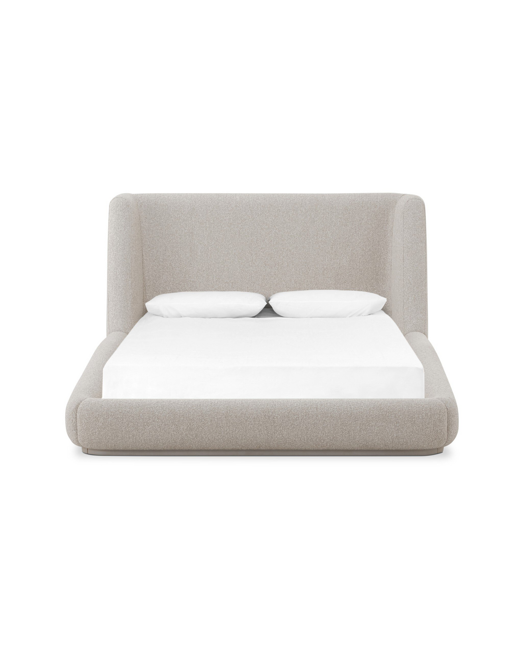 Upholstered Wing Arm Platform Bed