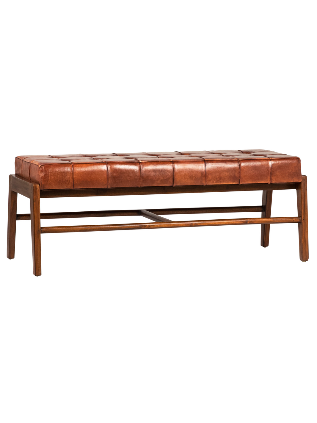 Brown Leather Bench