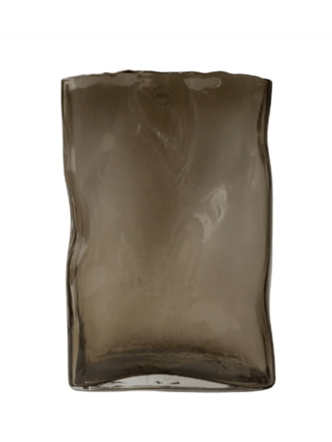 Tall Smoke Glass Wave Vase