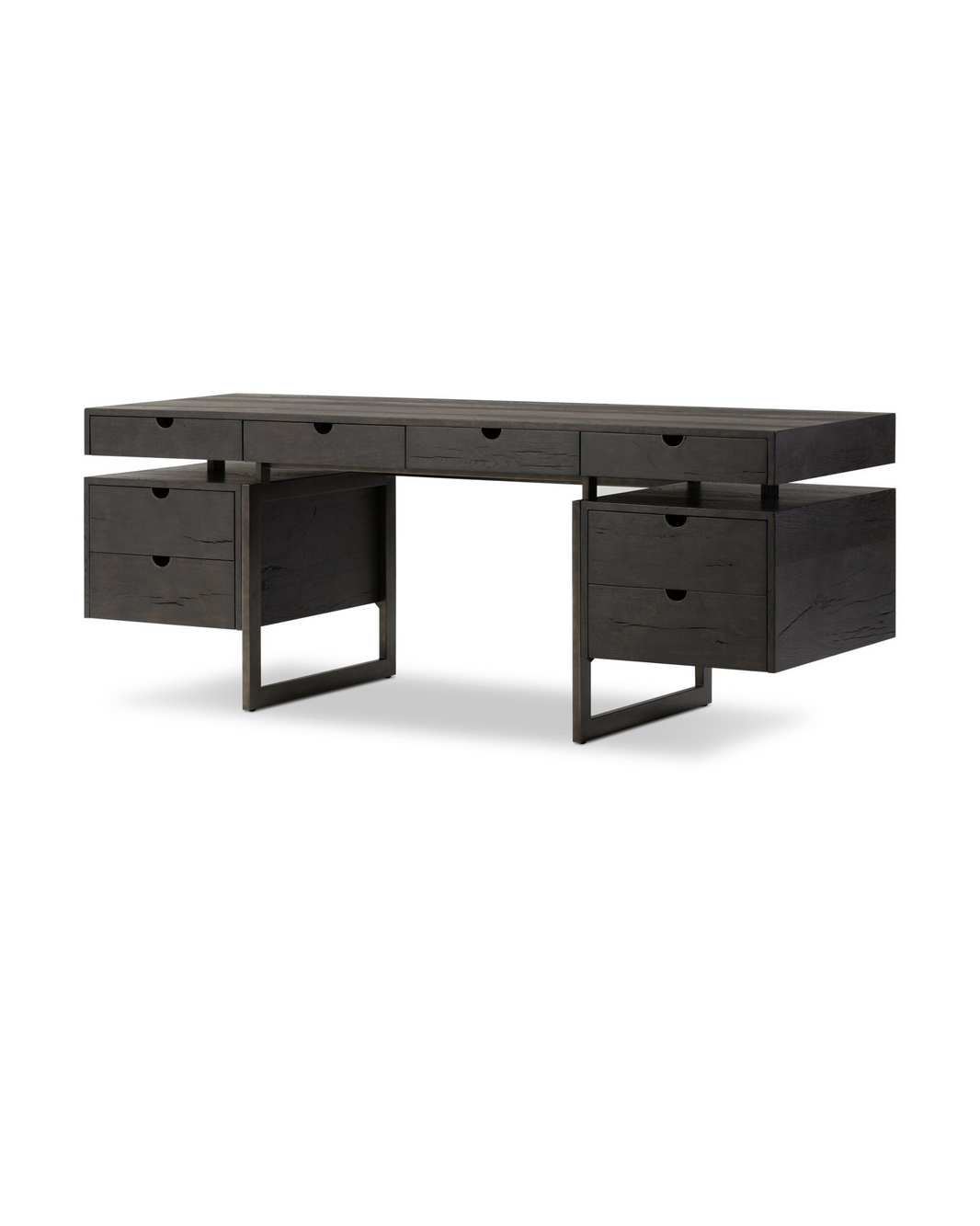 Modern Floating Executive Desk - Dark Espresso
