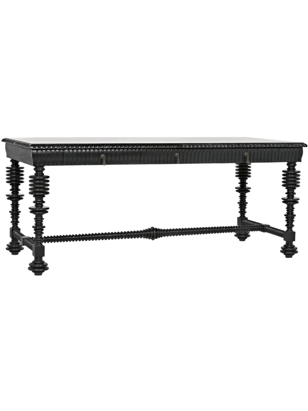 Carved Mahogany Spindle Desk