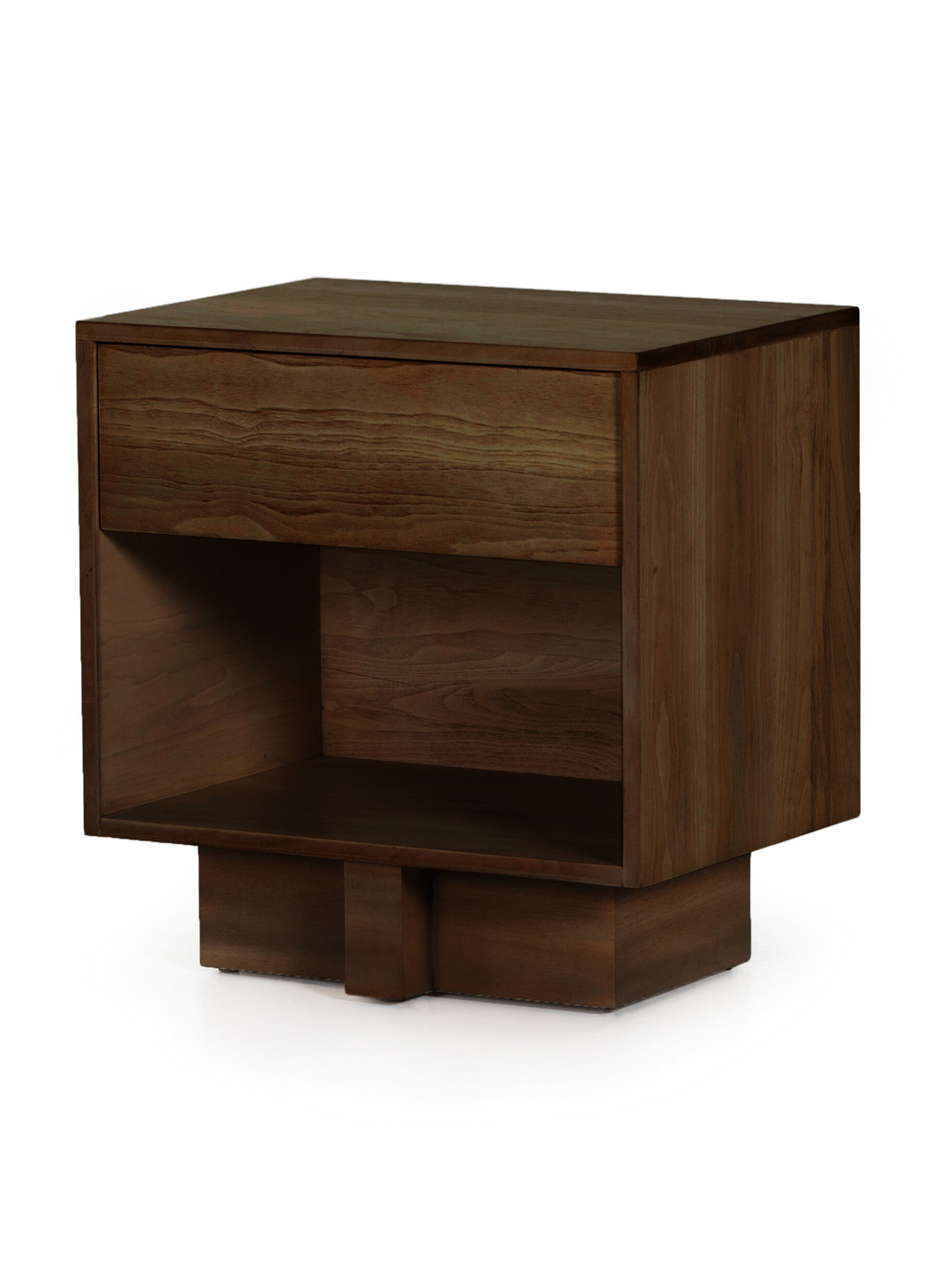 Geometric Modern Nightstand - Dark Walnut