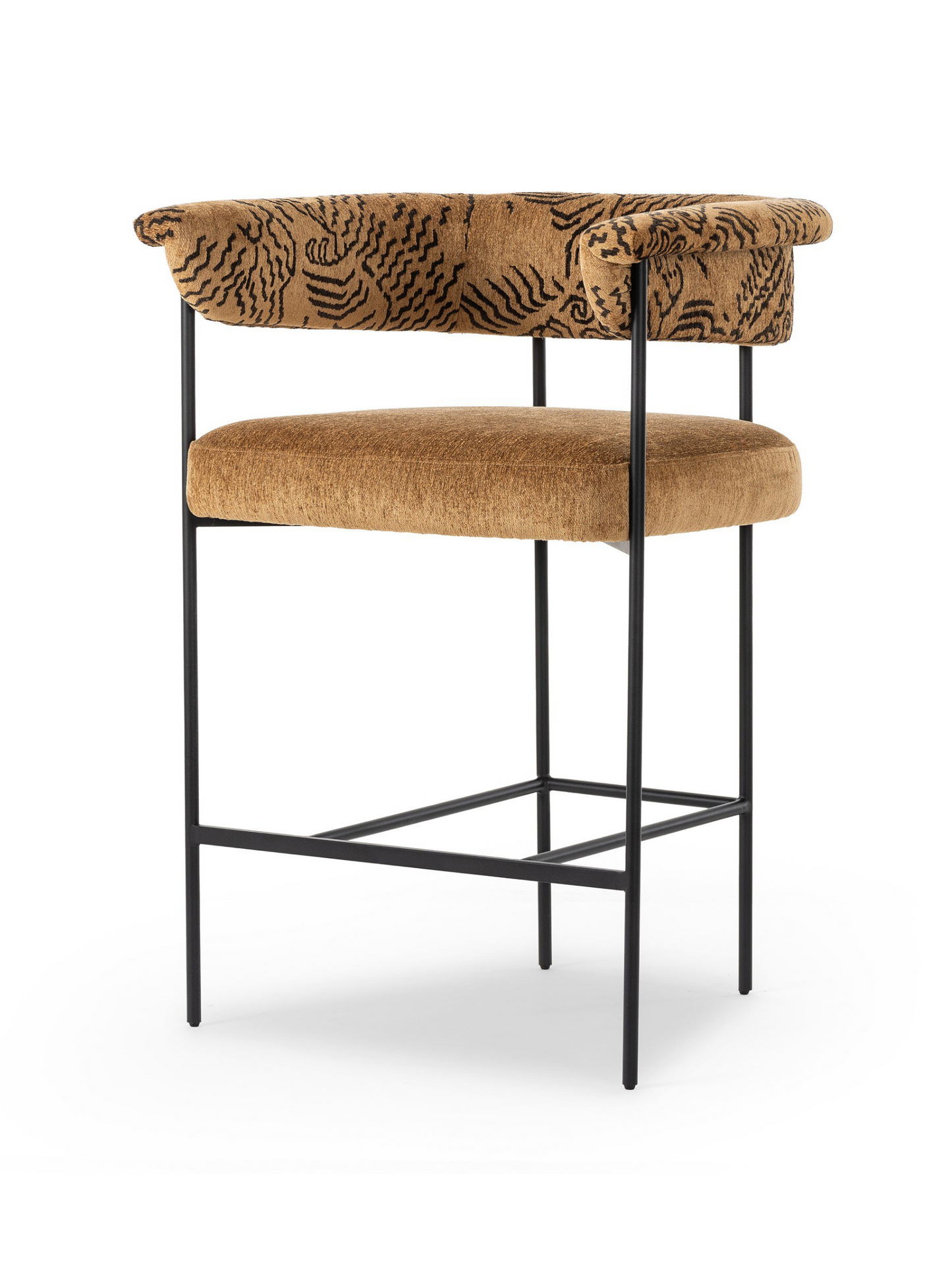 Abstract Velvet Print Bar Stool