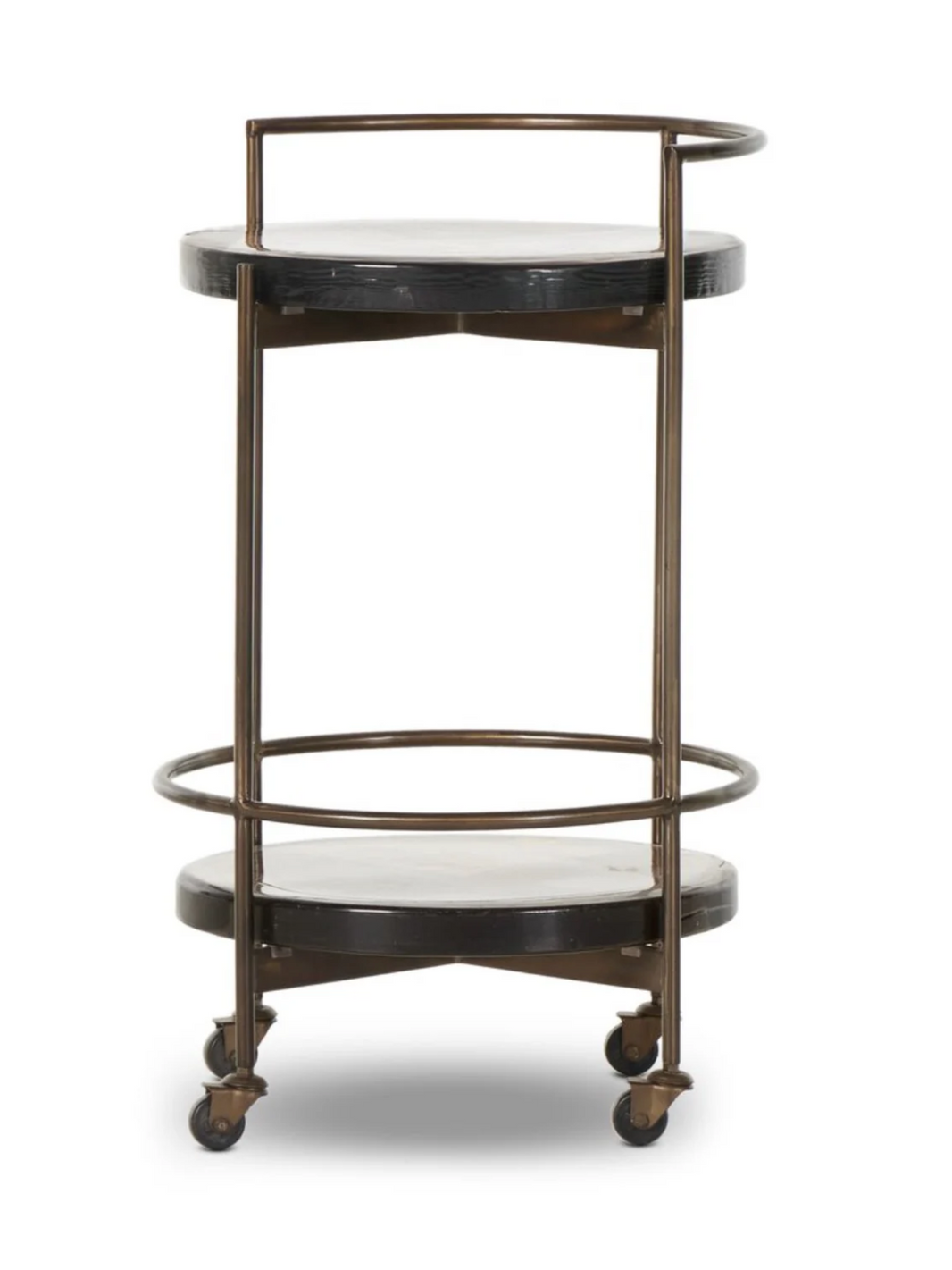 Amber Glass Round Bar Cart