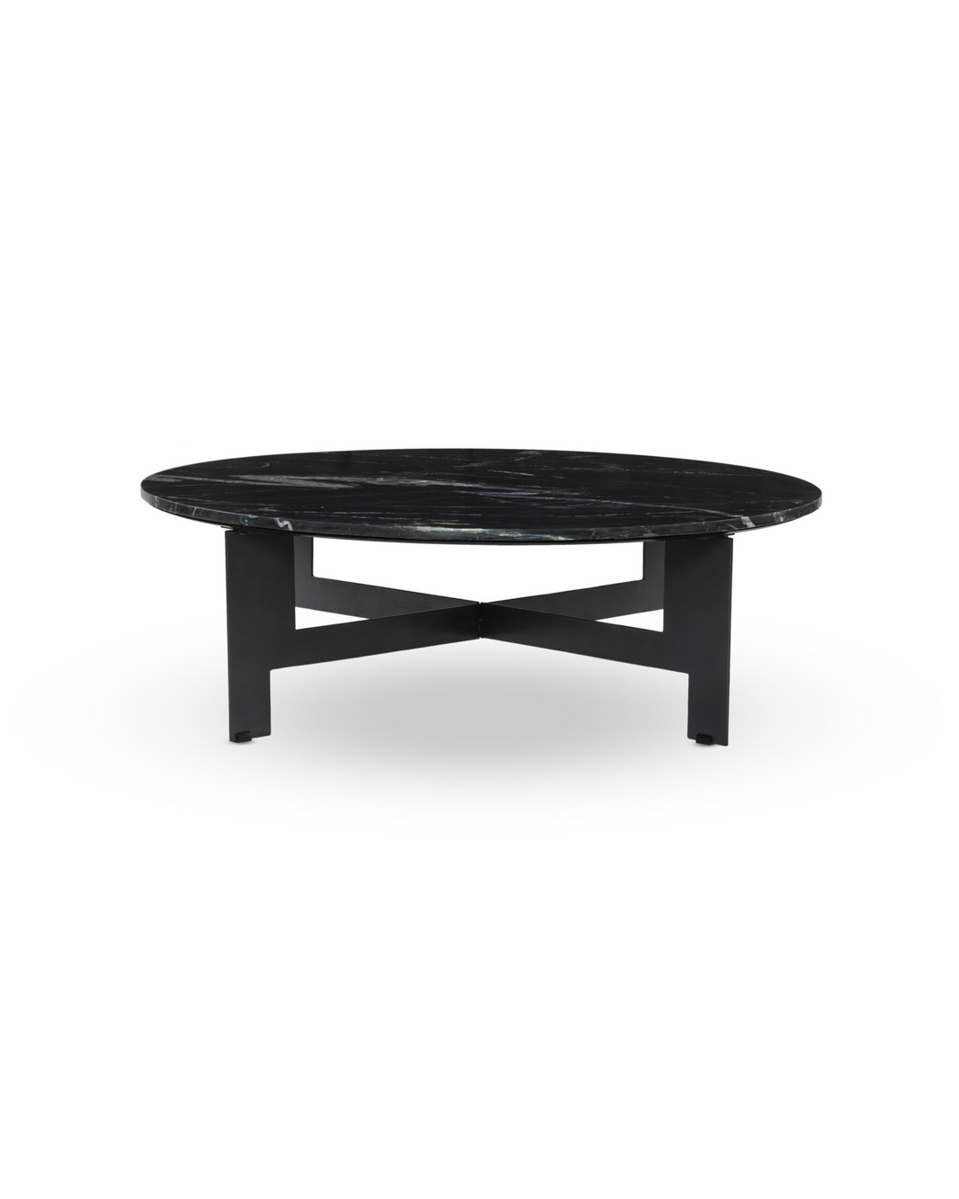 Round Marble & Iron Base Coffee Table