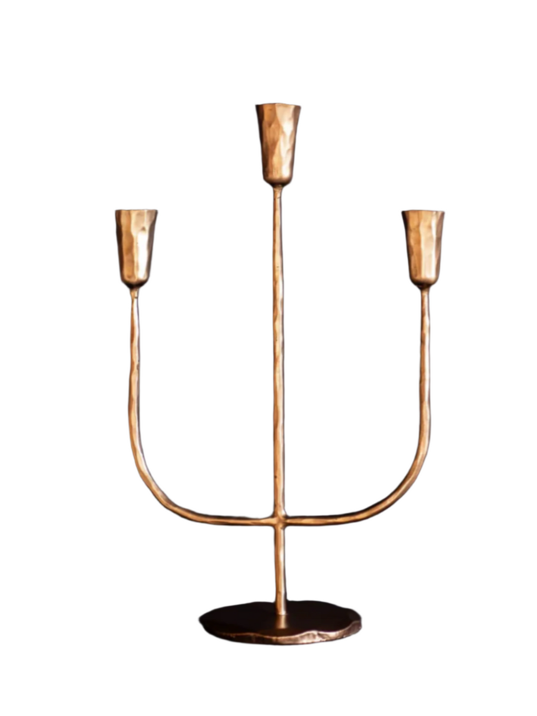 Brass 3 Arm Candelabra - Large