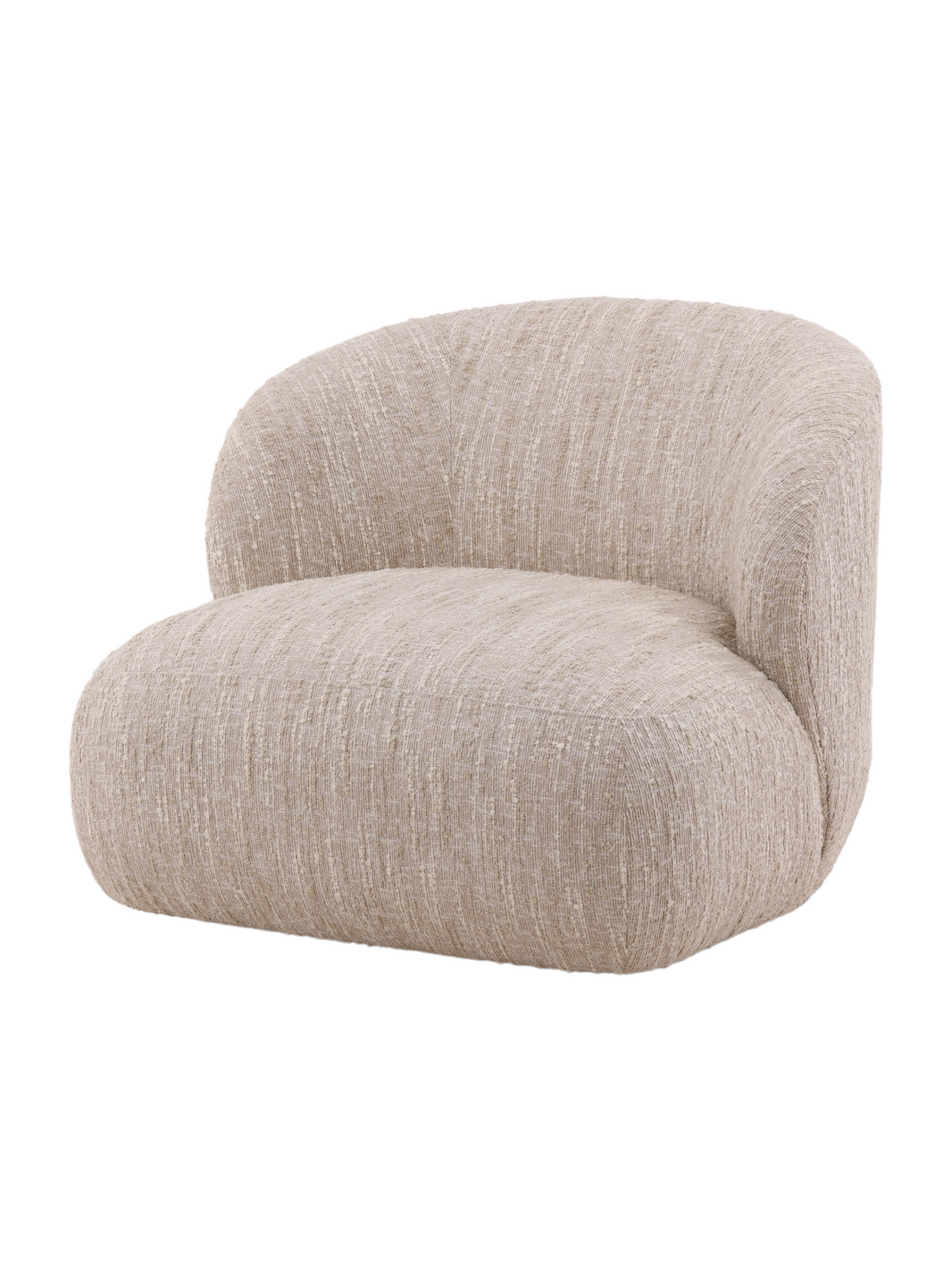 Beige Boucle Swivel Chair