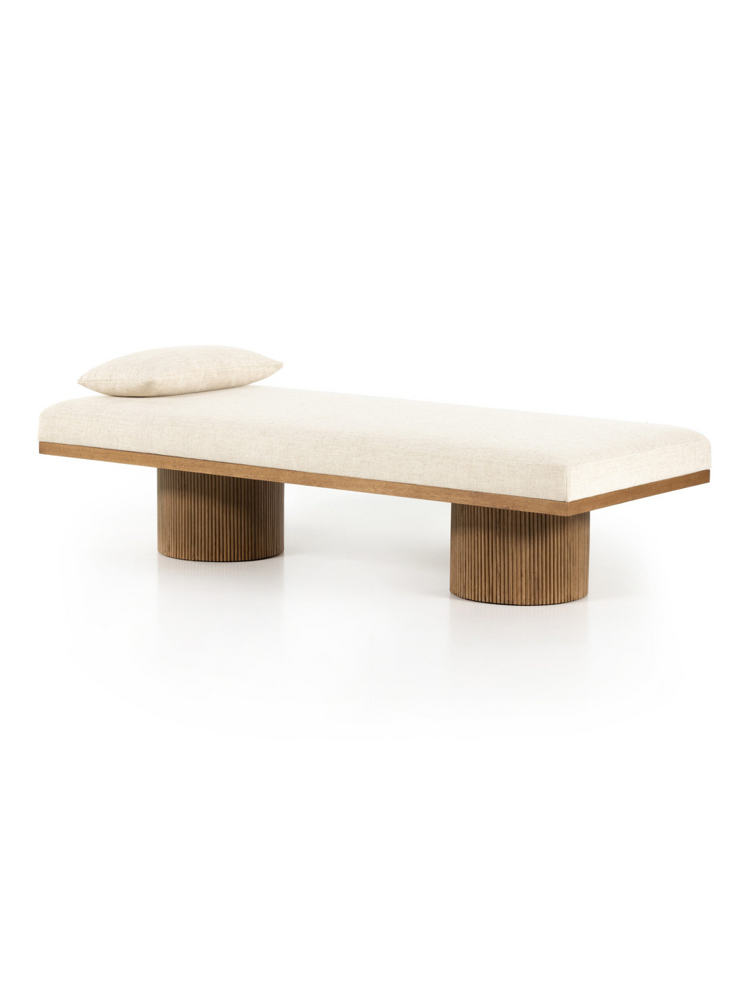 Fluted Base Chaise - Cream