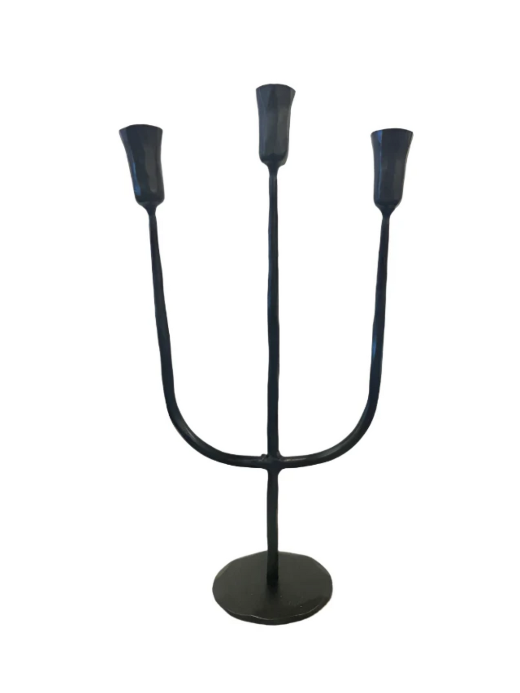 Iron 3 Arm Iron Candelabra - Large