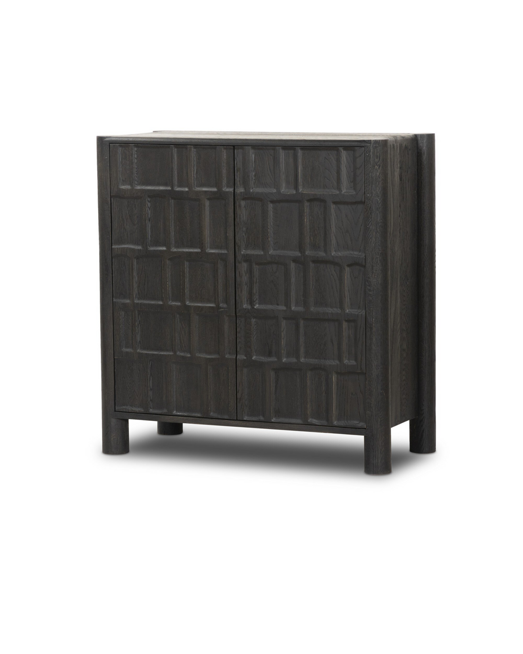 Grid Bar Cabinet - Black Oak