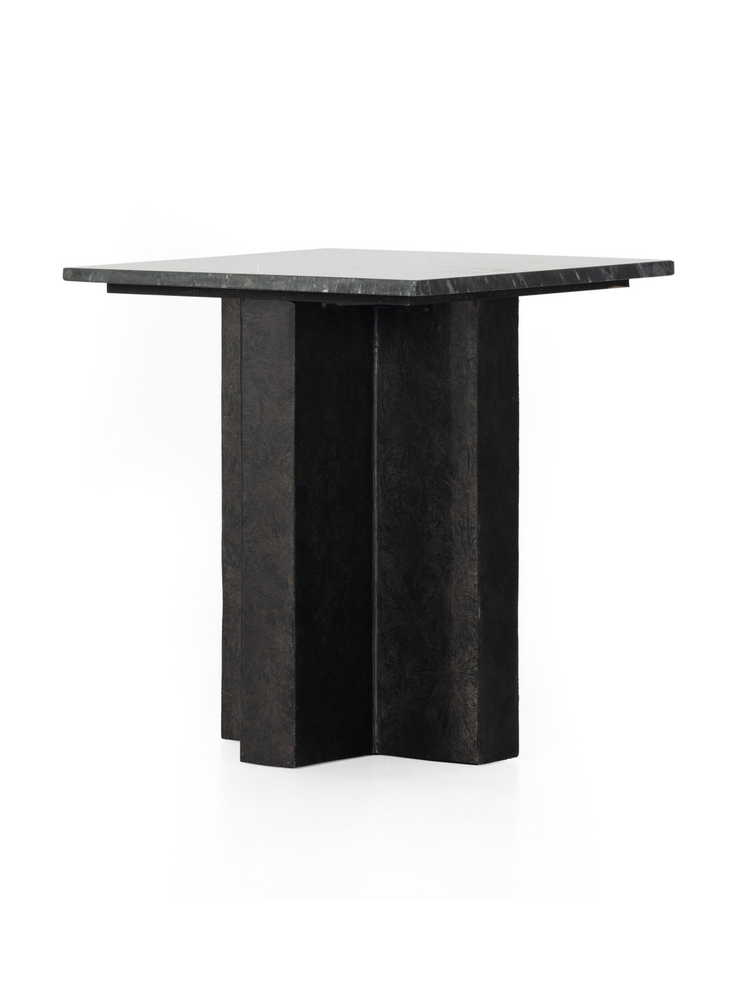 Black Marble Sculptural End Table