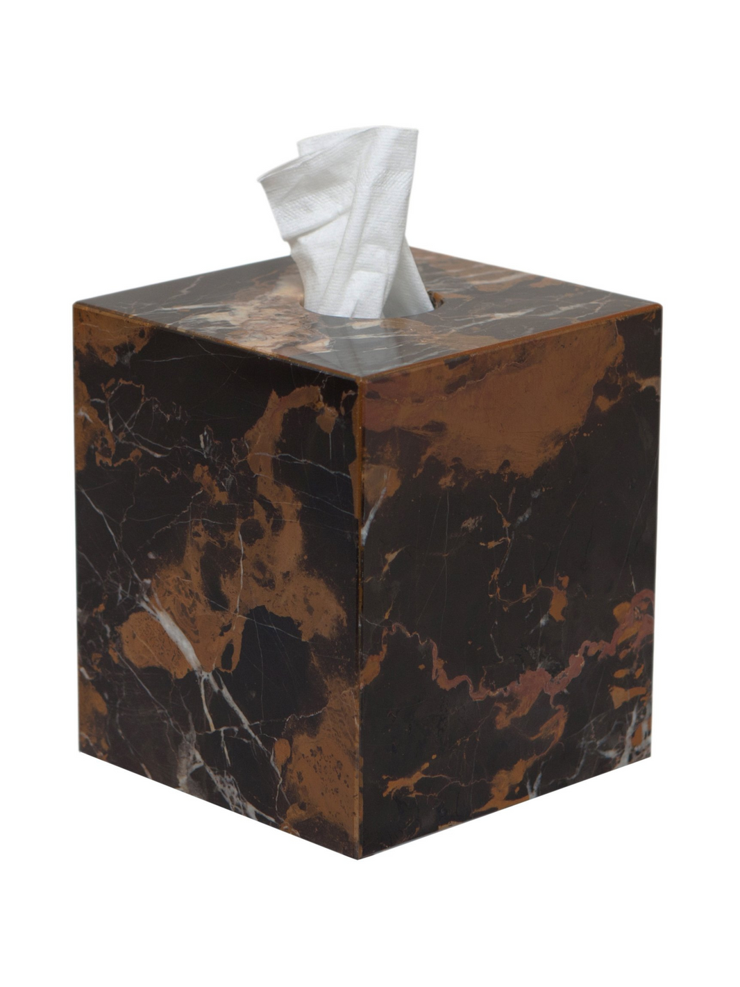 Stone Tissue Box - Black/Gold