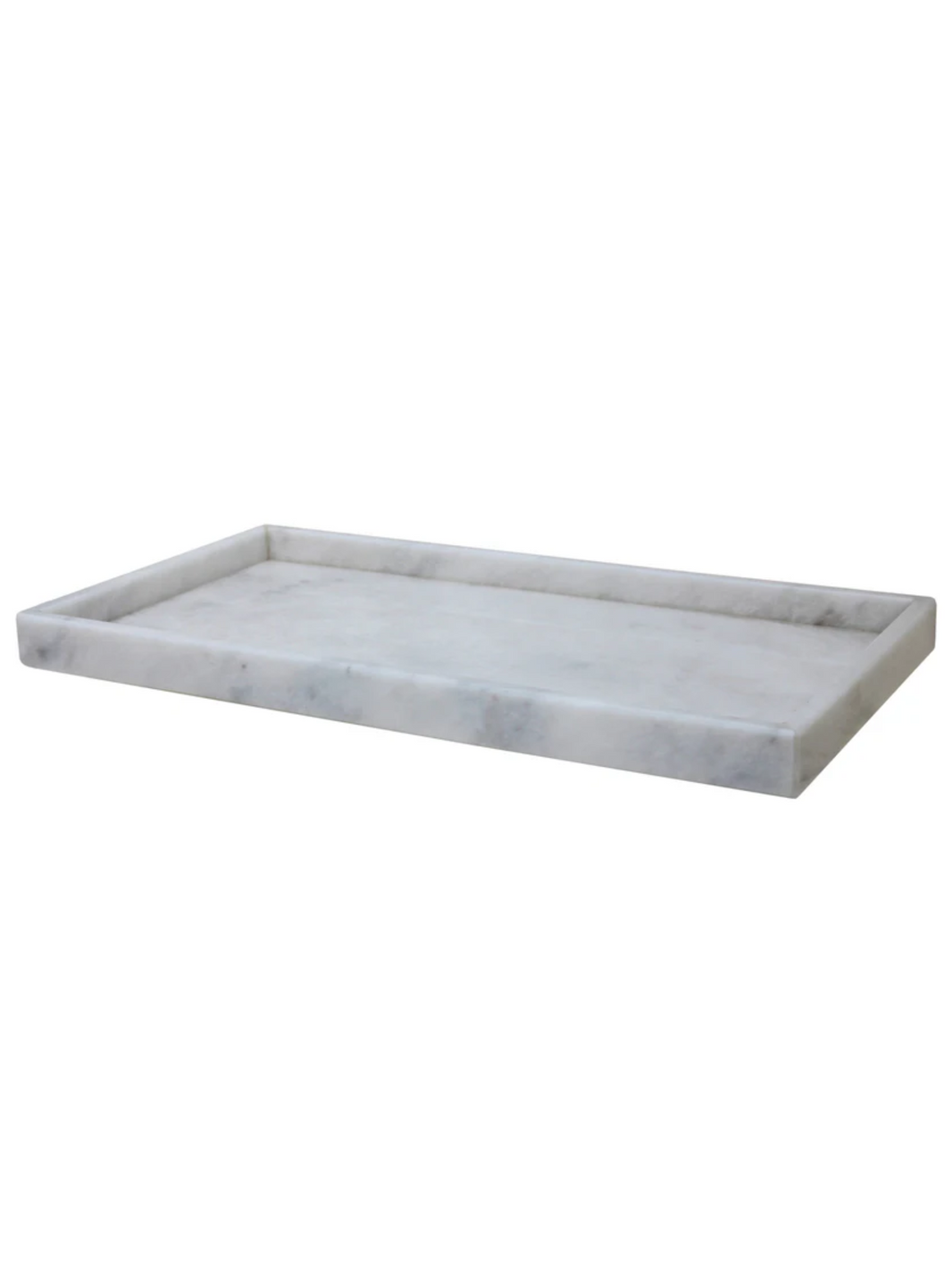 Large Stone Vanity Tray - Pearl White
