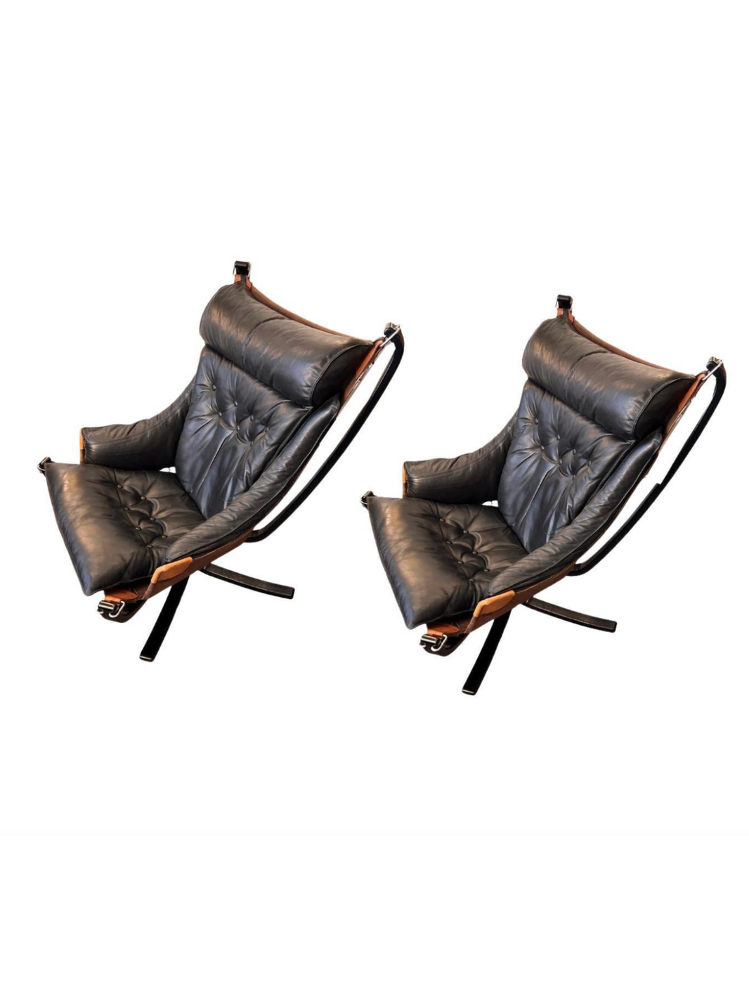 Pair of Leather Armchairs by Poltrona Frau 1960s