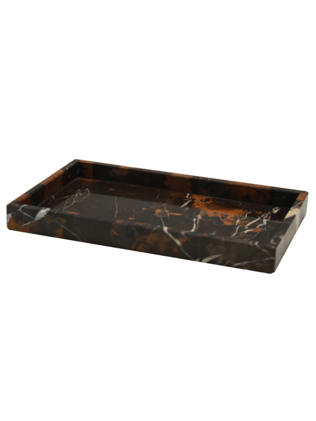 Small Stone Vanity Tray - Black/Gold