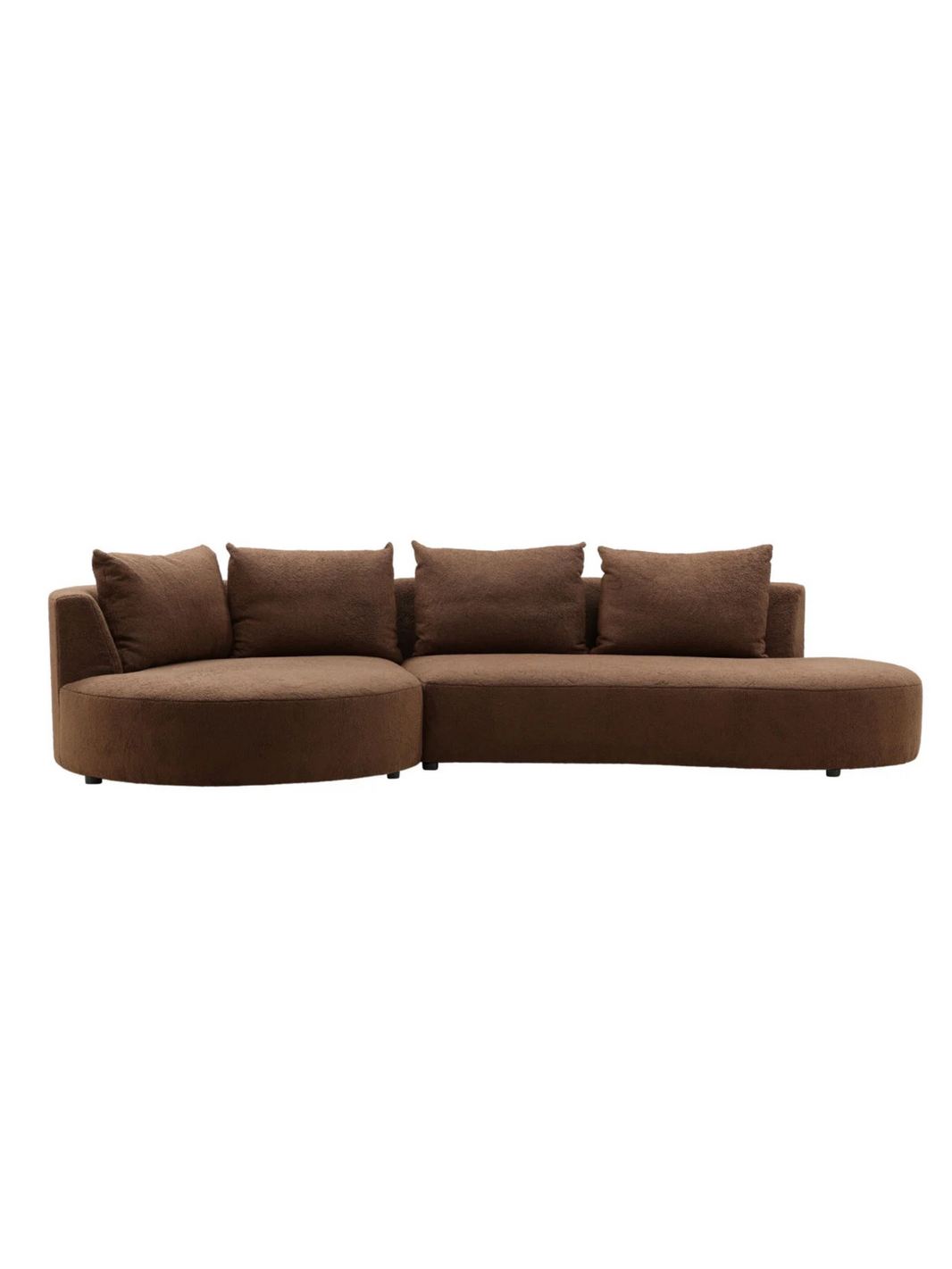 Curve Espresso Fabric Sectional