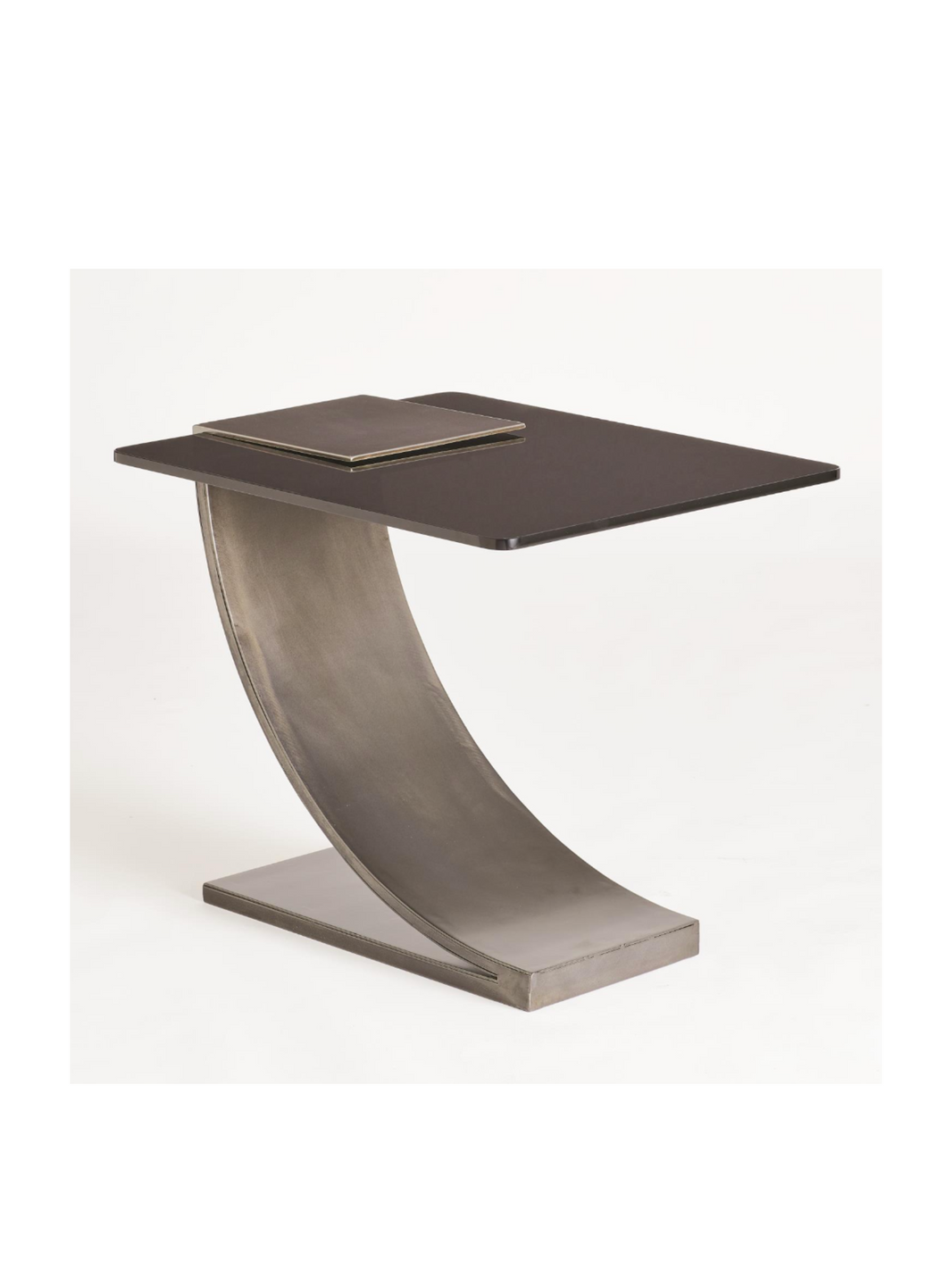 Smoke Glass & Gunmetal Side Table