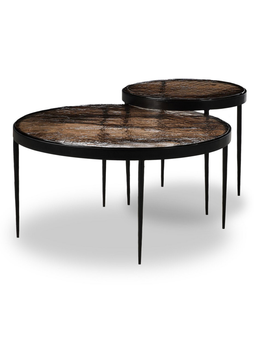 Amber Cast Glass Nesting Tables