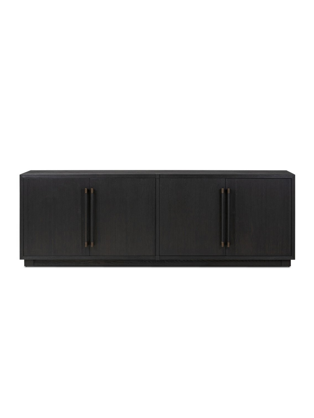 Modern Black Ash & Brass Bar 4 Door Sideboard