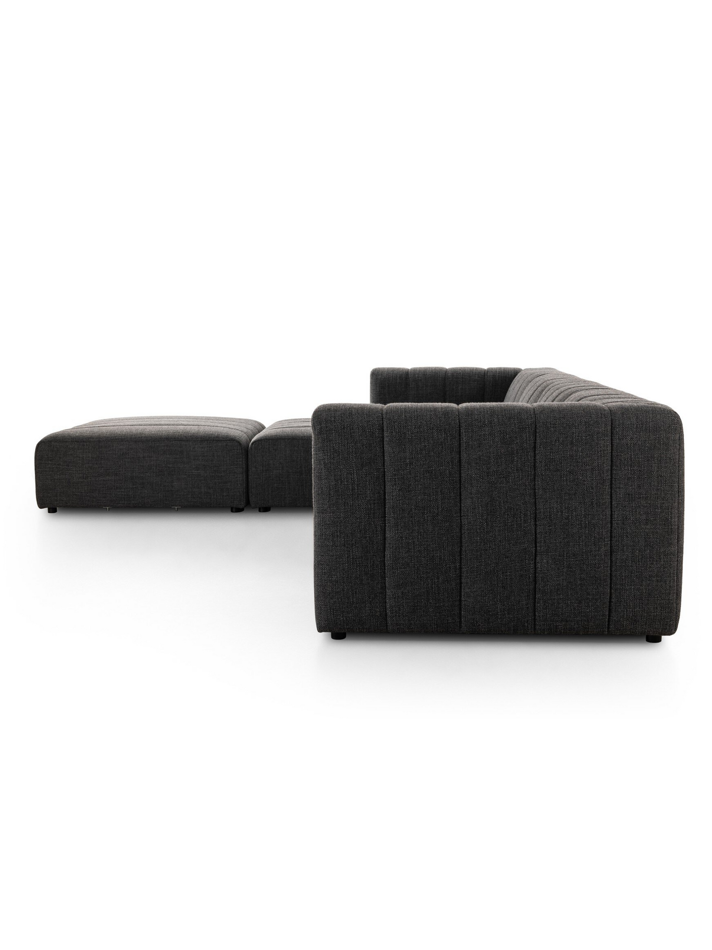 Channeled 4-Piece Sectional - Charcoal Grey