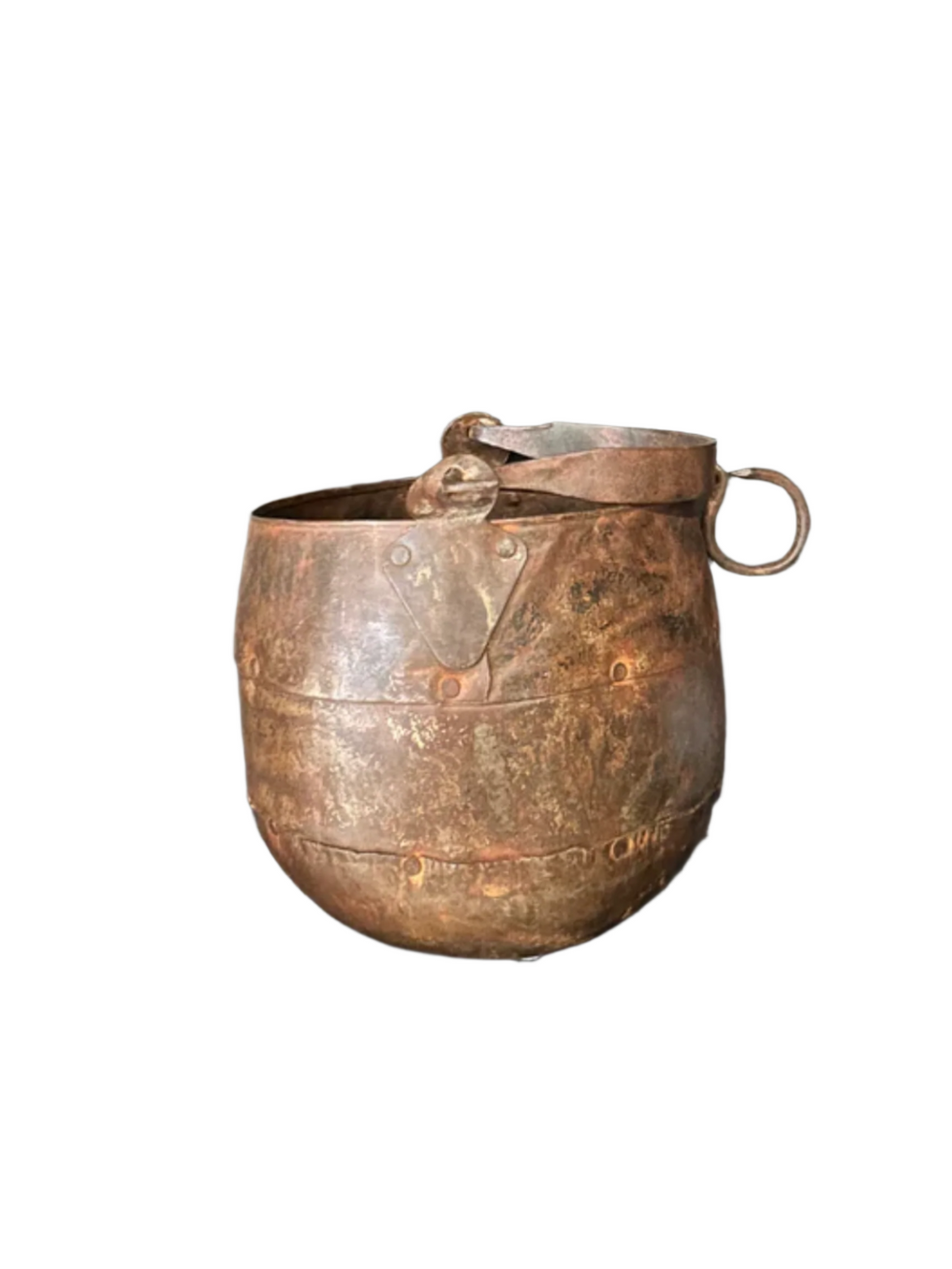 Vintage Iron Boiling Pot with Handle