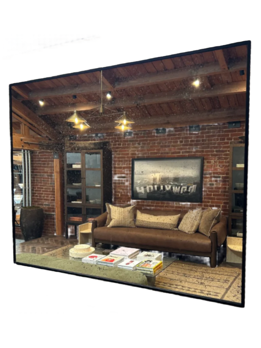 Simple Metal Frame Antique Glass Mirror