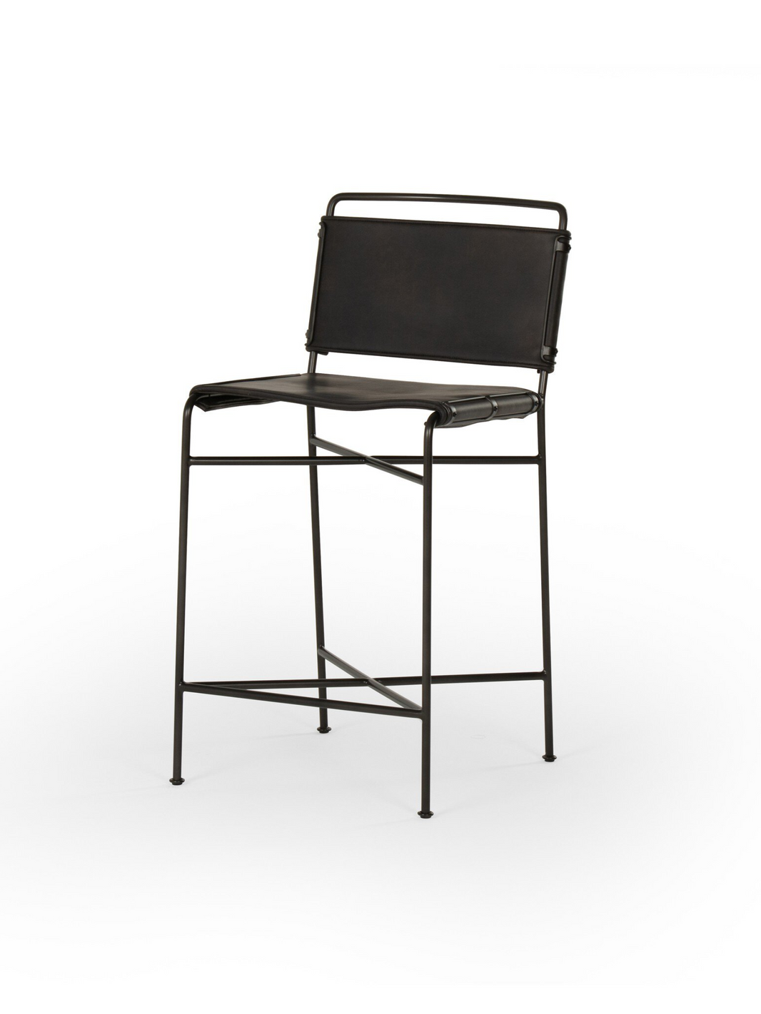 Distressed Bar Stool - Black