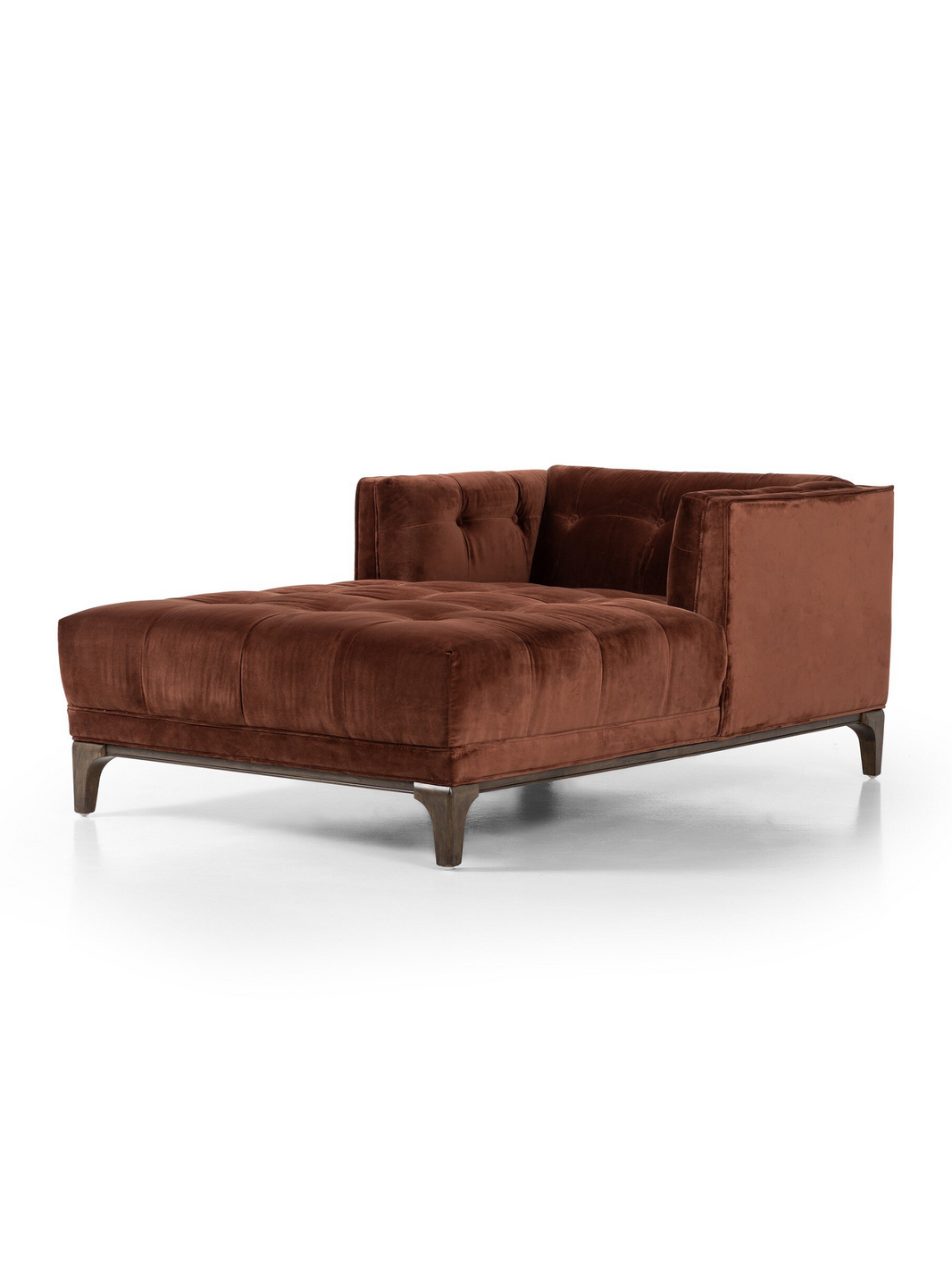 Tufted Velvet Chaise Lounge - Auburn