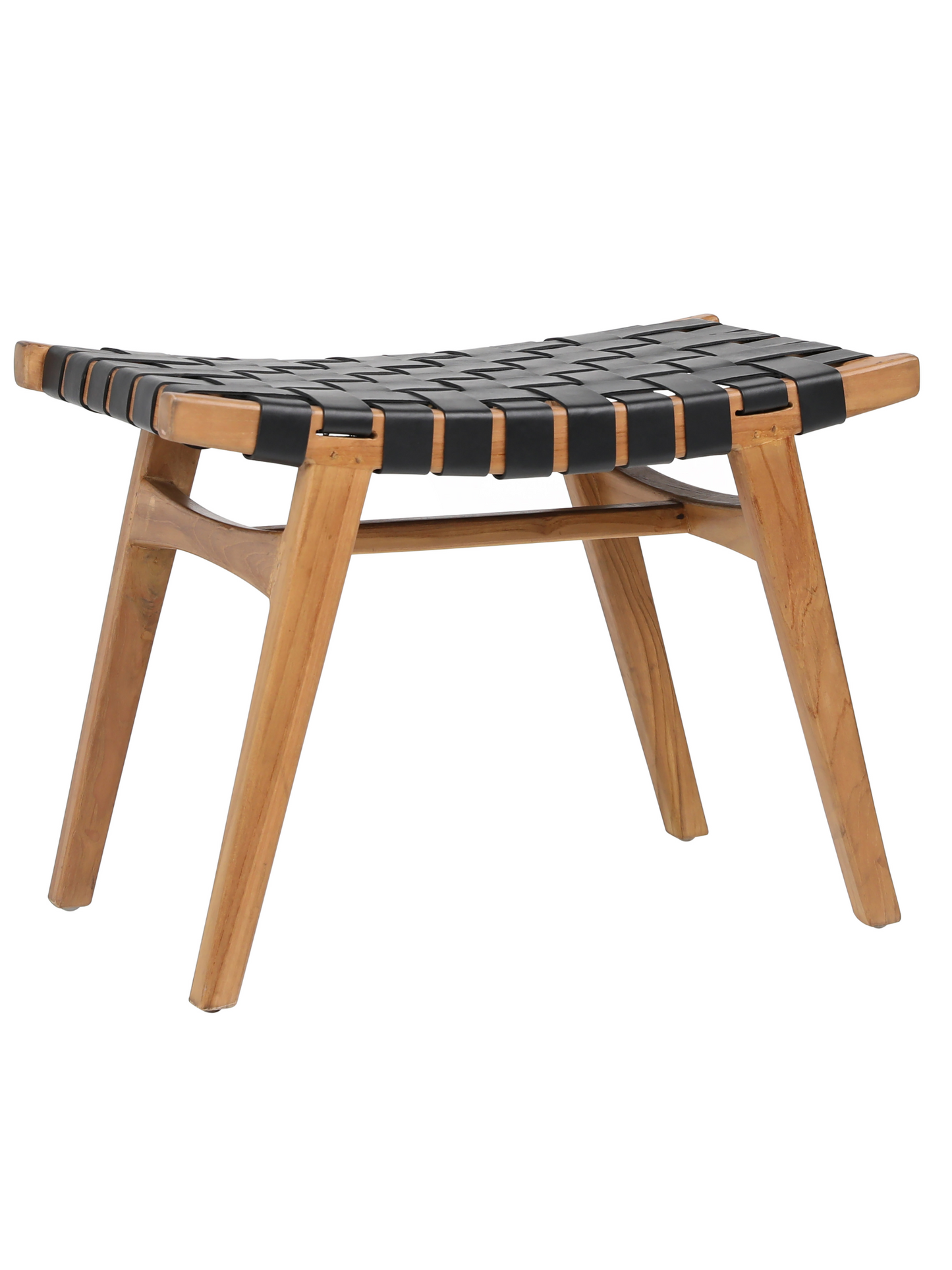 Leather & Teak Wood Stool