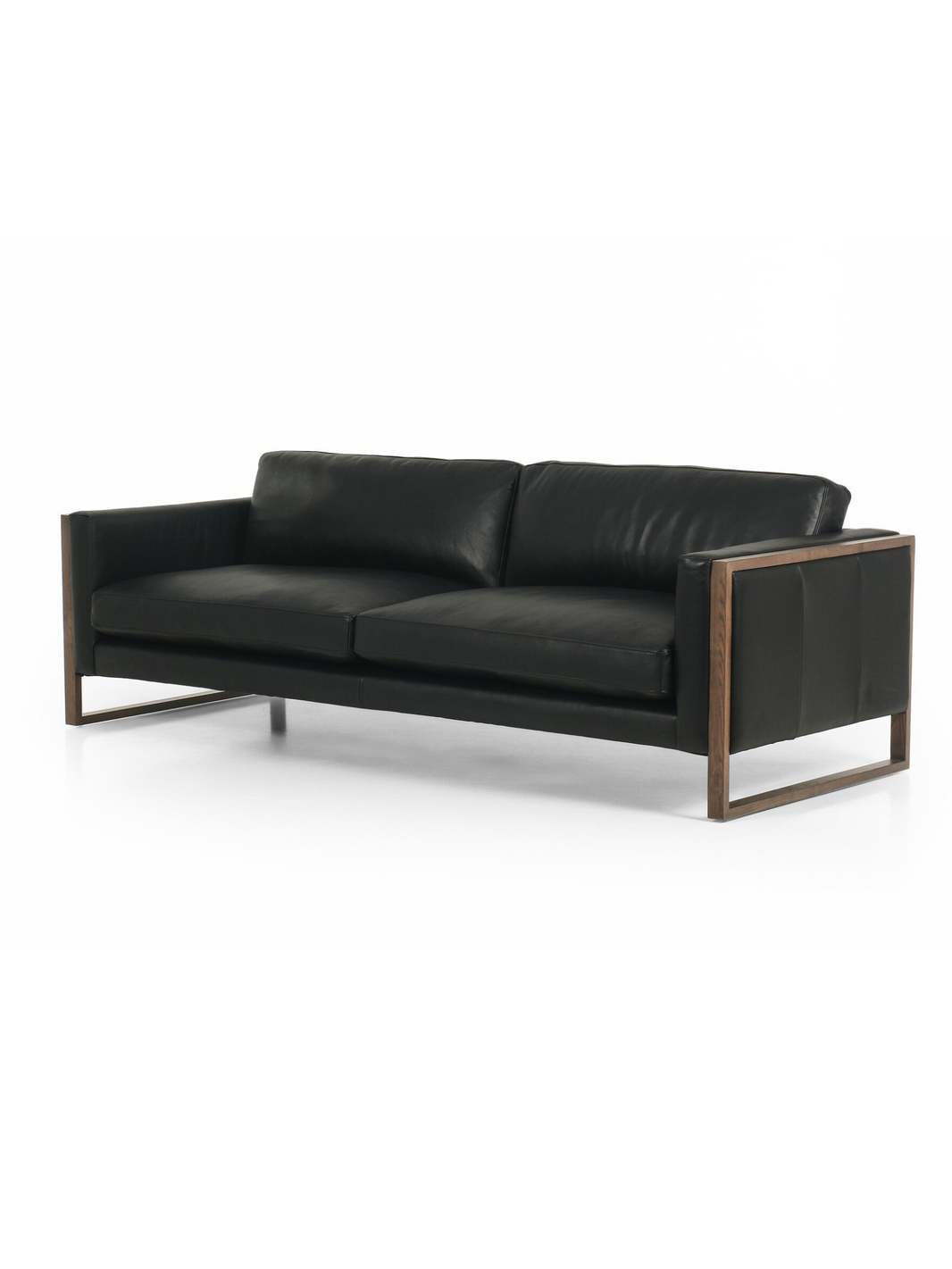 Leather Minimalist Sofa - Black
