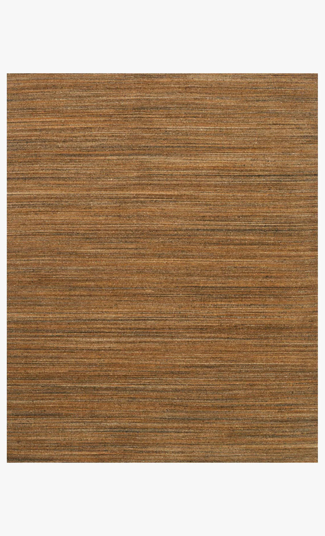 The Striated Wool Rug Collection 8'6 x11'6 is a rectangular brown hand-loomed rug featuring subtle horizontal stripes and slight color variations for a natural, woven look, shown against a plain white background.