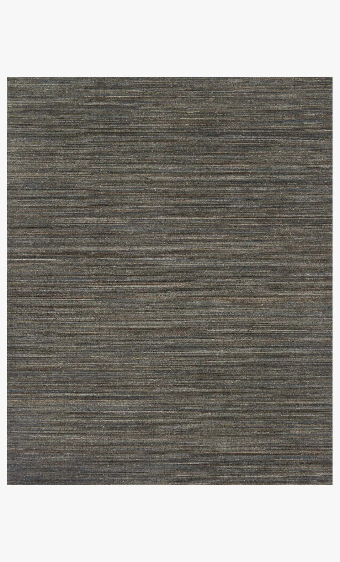 The Striated Wool Rug Collection 8'6 x11'6 features a hand-loomed rectangular design with subtle horizontal stripes in muted gray and brown tones for a modern, textured look.