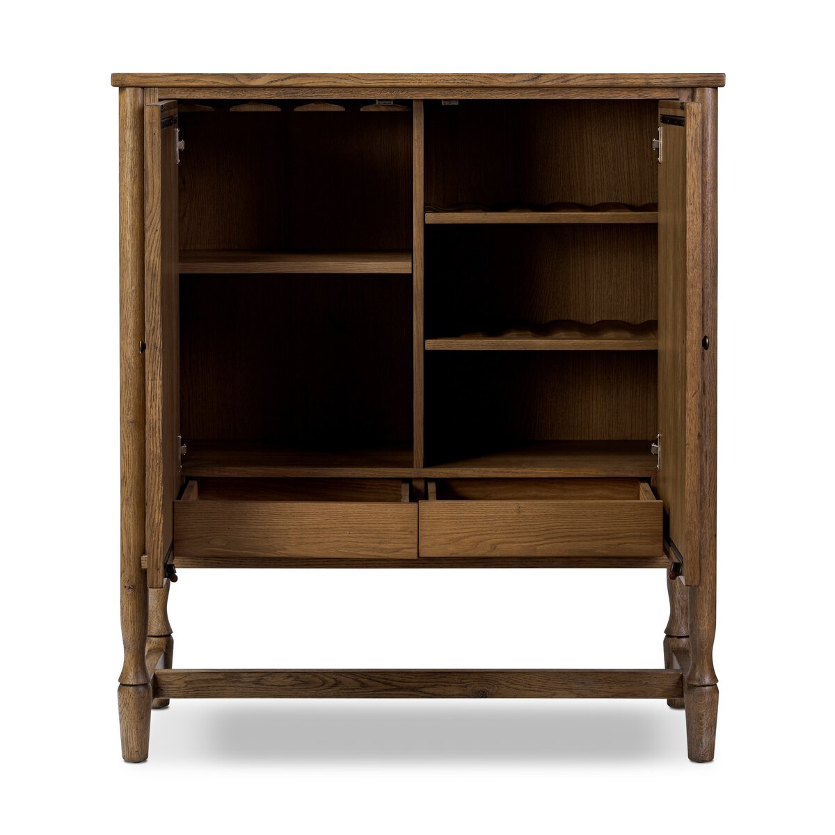 Weathered Oak Bar Cabinet