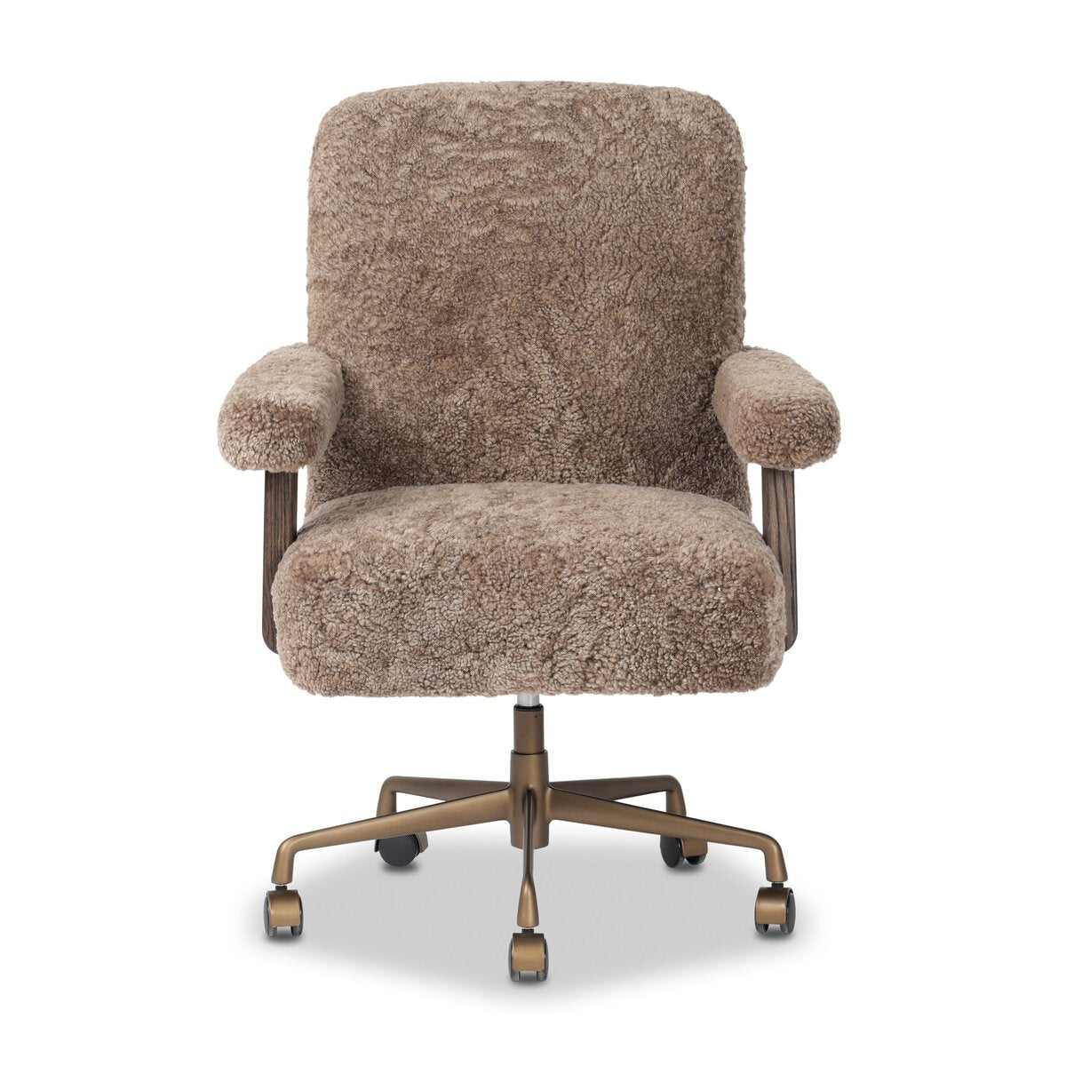 Taupe Shearling Desk Chair